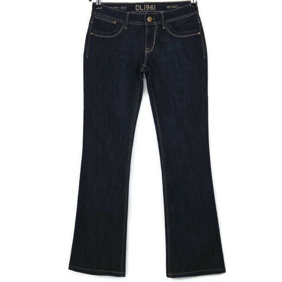 DL1961 Milano Boot Jeans Dark 4 Way 360 Stretch‎ 26 x 32 - Picture 2 of 11